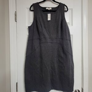 Loft NWT Gray Sleeveless Shift Dress  Size 18.